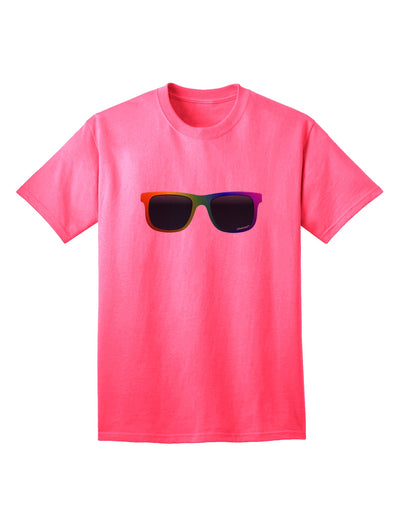 Stylish Pride Rainbow Glasses Adult T-Shirt by TooLoud-Mens T-shirts-TooLoud-Neon-Pink-Small-Davson Sales