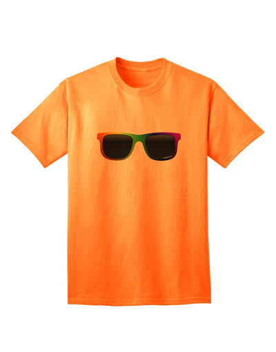 Stylish Pride Rainbow Glasses Adult T-Shirt by TooLoud-Mens T-shirts-TooLoud-Neon-Orange-Small-Davson Sales