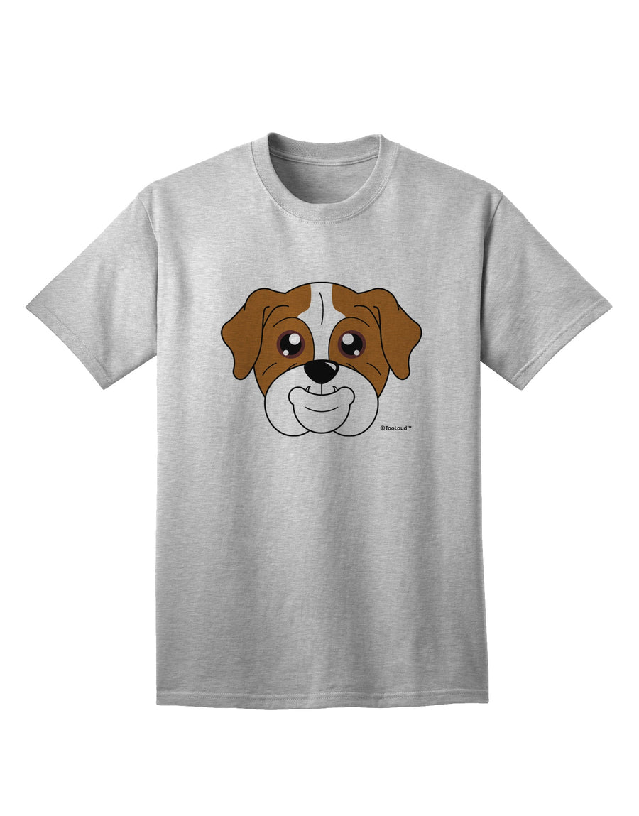 Stylish Red Adult T-Shirt featuring an Adorable Bulldog Design by TooLoud-Mens T-shirts-TooLoud-White-Small-Davson Sales