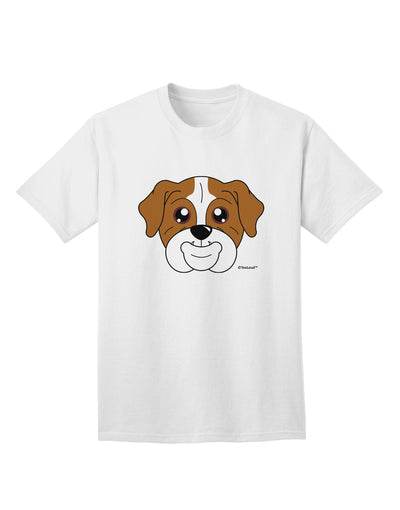 Stylish Red Adult T-Shirt featuring an Adorable Bulldog Design by TooLoud-Mens T-shirts-TooLoud-White-Small-Davson Sales