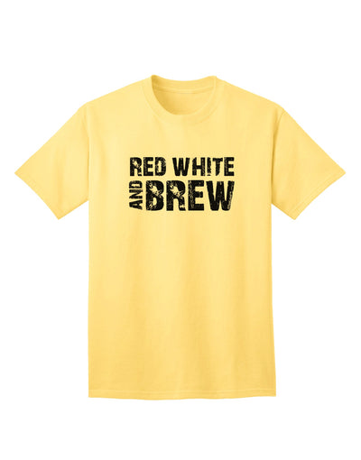 Stylish Red White and Brew Adult T-Shirt: A Must-Have Addition to Your Wardrobe, Crafted by TooLoud-Mens T-shirts-TooLoud-Yellow-Small-Davson Sales