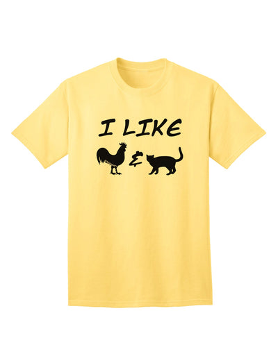 Stylish Rooster & Cat Silhouette Adult T-Shirt by TooLoud-Mens T-shirts-TooLoud-Yellow-Small-Davson Sales