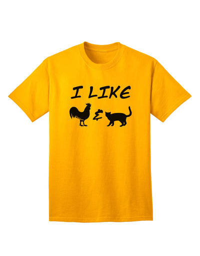 Stylish Rooster & Cat Silhouette Adult T-Shirt by TooLoud-Mens T-shirts-TooLoud-Gold-Small-Davson Sales