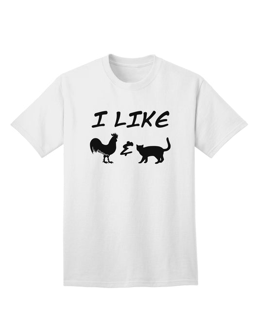 Stylish Rooster & Cat Silhouette Adult T-Shirt by TooLoud-Mens T-shirts-TooLoud-White-Small-Davson Sales