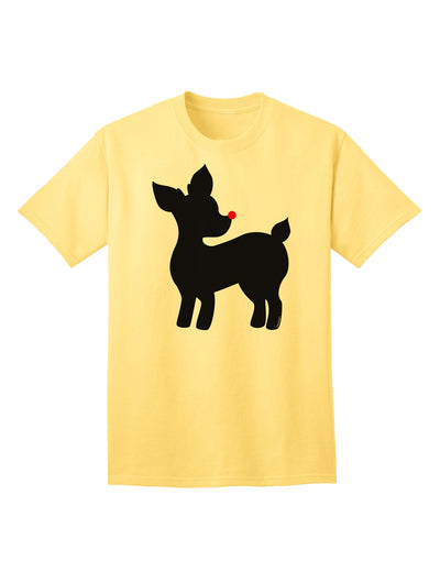 Stylish Rudolph Silhouette - Festive Adult T-Shirt for Christmas by TooLoud-Mens T-shirts-TooLoud-Yellow-Small-Davson Sales