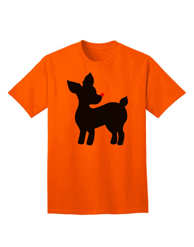 Stylish Rudolph Silhouette - Festive Adult T-Shirt for Christmas by TooLoud-Mens T-shirts-TooLoud-Orange-Small-Davson Sales