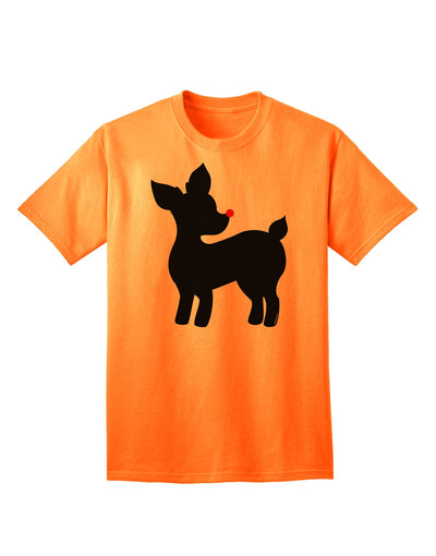 Stylish Rudolph Silhouette - Festive Adult T-Shirt for Christmas by TooLoud-Mens T-shirts-TooLoud-Neon-Orange-Small-Davson Sales