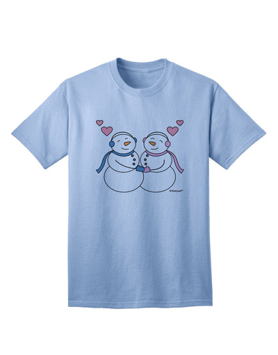 Stylish Snowman and Snowwoman Couple Adult T-Shirt by TooLoud-Mens T-shirts-TooLoud-Light-Blue-Small-Davson Sales