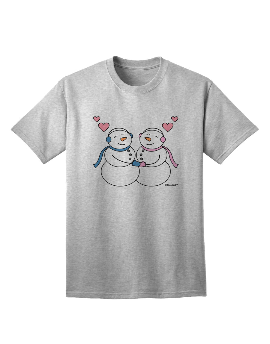 Stylish Snowman and Snowwoman Couple Adult T-Shirt by TooLoud-Mens T-shirts-TooLoud-White-Small-Davson Sales