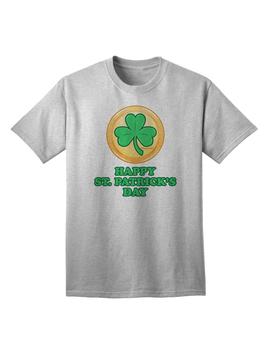 Stylish St Patrick's Day Adult T-Shirt featuring Shamrock Button by TooLoud-Mens T-shirts-TooLoud-White-Small-Davson Sales