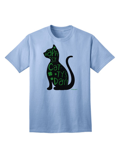 Stylish St. Patrick's Day Cat Adult T-Shirt by TooLoud for a Festive Celebration-Mens T-shirts-TooLoud-Light-Blue-Small-Davson Sales