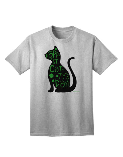 Stylish St. Patrick's Day Cat Adult T-Shirt by TooLoud for a Festive Celebration-Mens T-shirts-TooLoud-AshGray-Small-Davson Sales