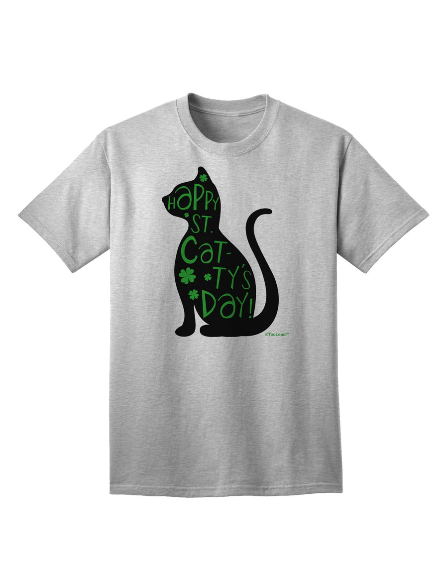 Stylish St. Patrick's Day Cat Adult T-Shirt by TooLoud for a Festive Celebration-Mens T-shirts-TooLoud-White-Small-Davson Sales