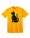 Stylish St. Patrick's Day Cat Adult T-Shirt by TooLoud for a Festive Celebration-Mens T-shirts-TooLoud-Gold-Small-Davson Sales