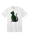 Stylish St. Patrick's Day Cat Adult T-Shirt by TooLoud for a Festive Celebration-Mens T-shirts-TooLoud-White-Small-Davson Sales