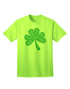 Stylish St. Patrick's Day Shamrock Design - Exquisite Shamrocks Adult T-Shirt by TooLoud-Mens T-shirts-TooLoud-Neon-Green-Small-Davson Sales