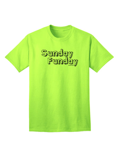 Stylish Sunday Funday Text Design Adult T-Shirt by TooLoud-Mens T-shirts-TooLoud-Neon-Green-Small-Davson Sales