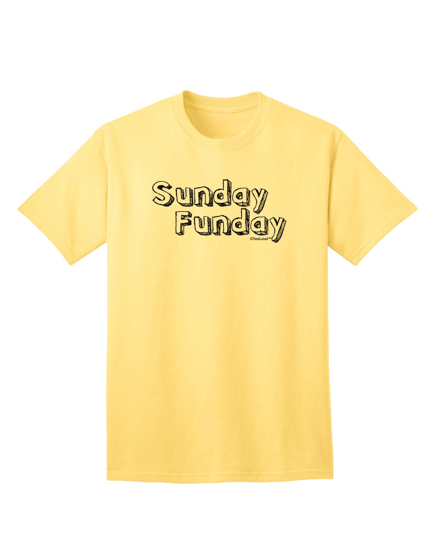 Stylish Sunday Funday Text Design Adult T-Shirt by TooLoud-Mens T-shirts-TooLoud-Yellow-Small-Davson Sales