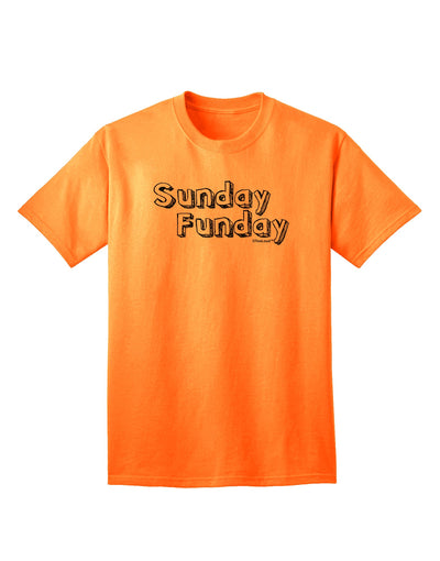 Stylish Sunday Funday Text Design Adult T-Shirt by TooLoud-Mens T-shirts-TooLoud-Neon-Orange-Small-Davson Sales