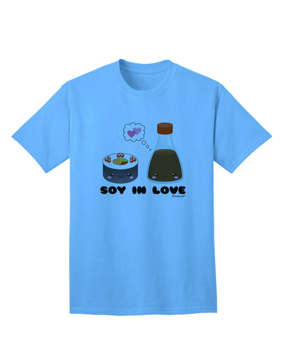 Stylish Sushi and Soy Sauce - Soy In Love Adult T-Shirt by TooLoud-Mens T-shirts-TooLoud-Aquatic-Blue-Small-Davson Sales