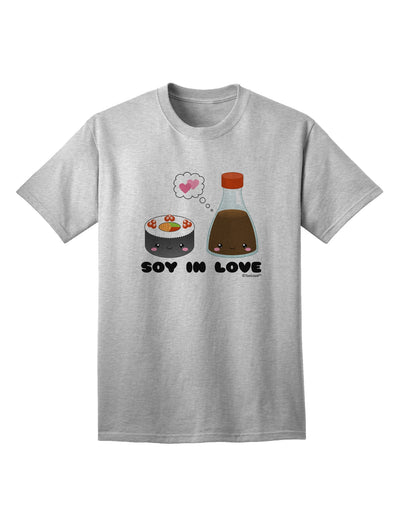 Stylish Sushi and Soy Sauce - Soy In Love Adult T-Shirt by TooLoud-Mens T-shirts-TooLoud-AshGray-Small-Davson Sales