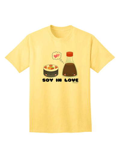 Stylish Sushi and Soy Sauce - Soy In Love Adult T-Shirt by TooLoud-Mens T-shirts-TooLoud-Yellow-Small-Davson Sales