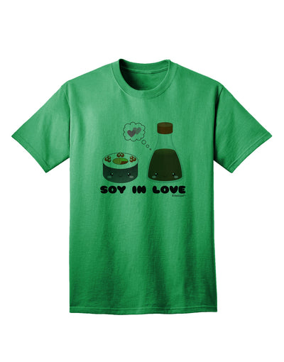 Stylish Sushi and Soy Sauce - Soy In Love Adult T-Shirt by TooLoud-Mens T-shirts-TooLoud-Kelly-Green-Small-Davson Sales