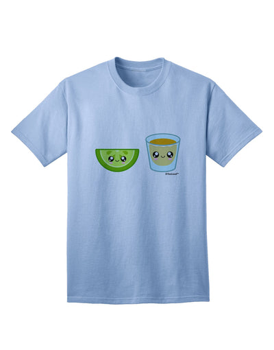 Stylish Tequila Shot and Lime Wedge Adult T-Shirt by TooLoud-Mens T-shirts-TooLoud-Light-Blue-Small-Davson Sales