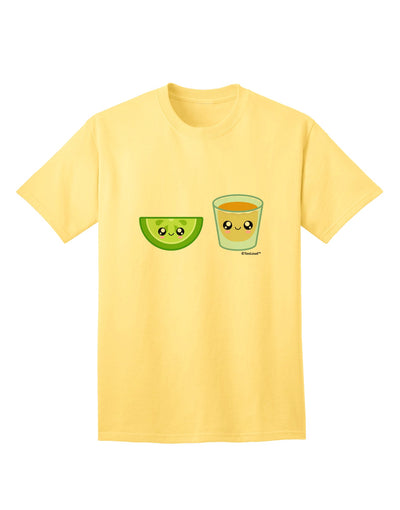 Stylish Tequila Shot and Lime Wedge Adult T-Shirt by TooLoud-Mens T-shirts-TooLoud-Yellow-Small-Davson Sales