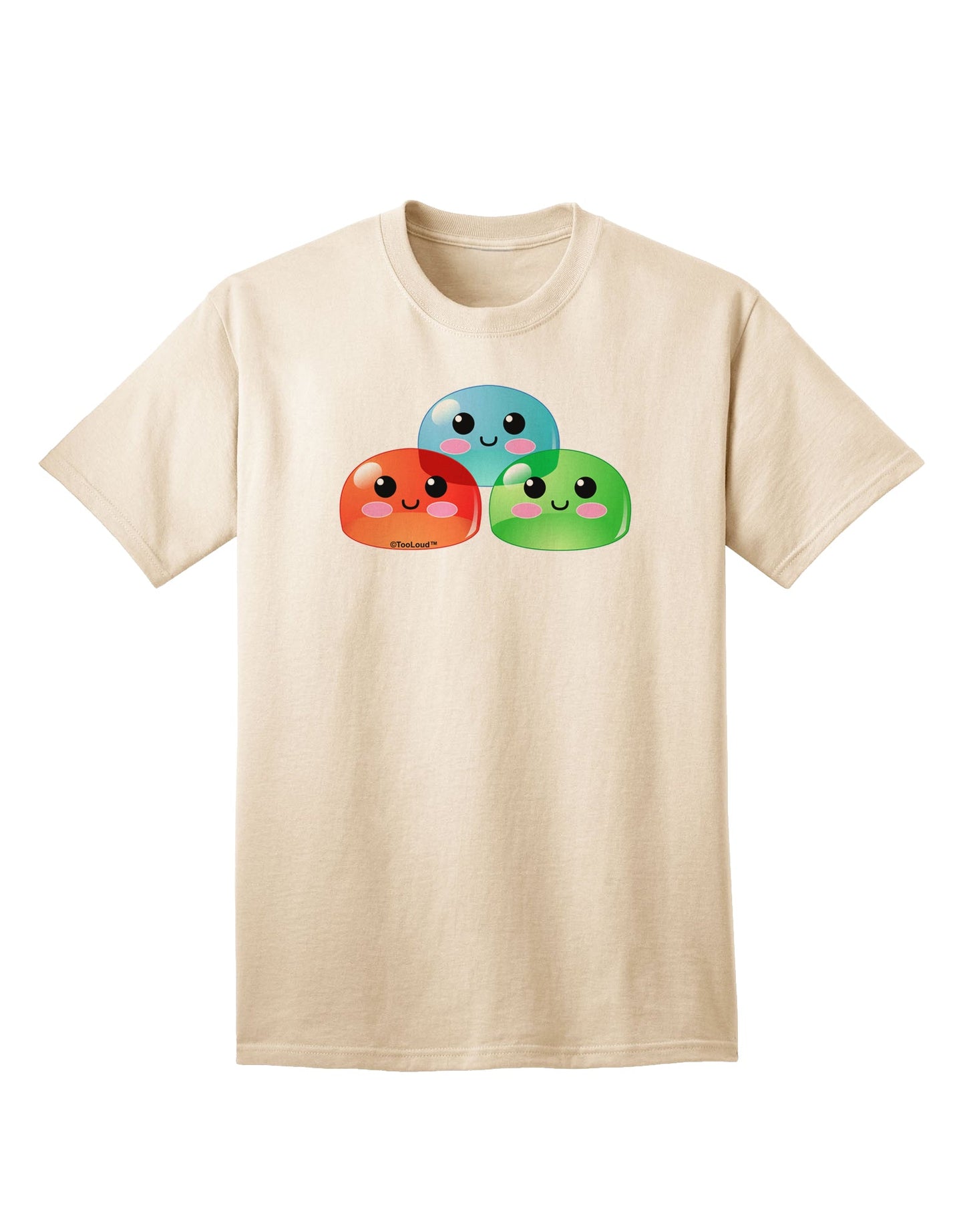 Stylish Trio Adult T-Shirt featuring Adorable RPG Slime Design by TooLoud-Mens T-shirts-TooLoud-Natural-Small-Davson Sales