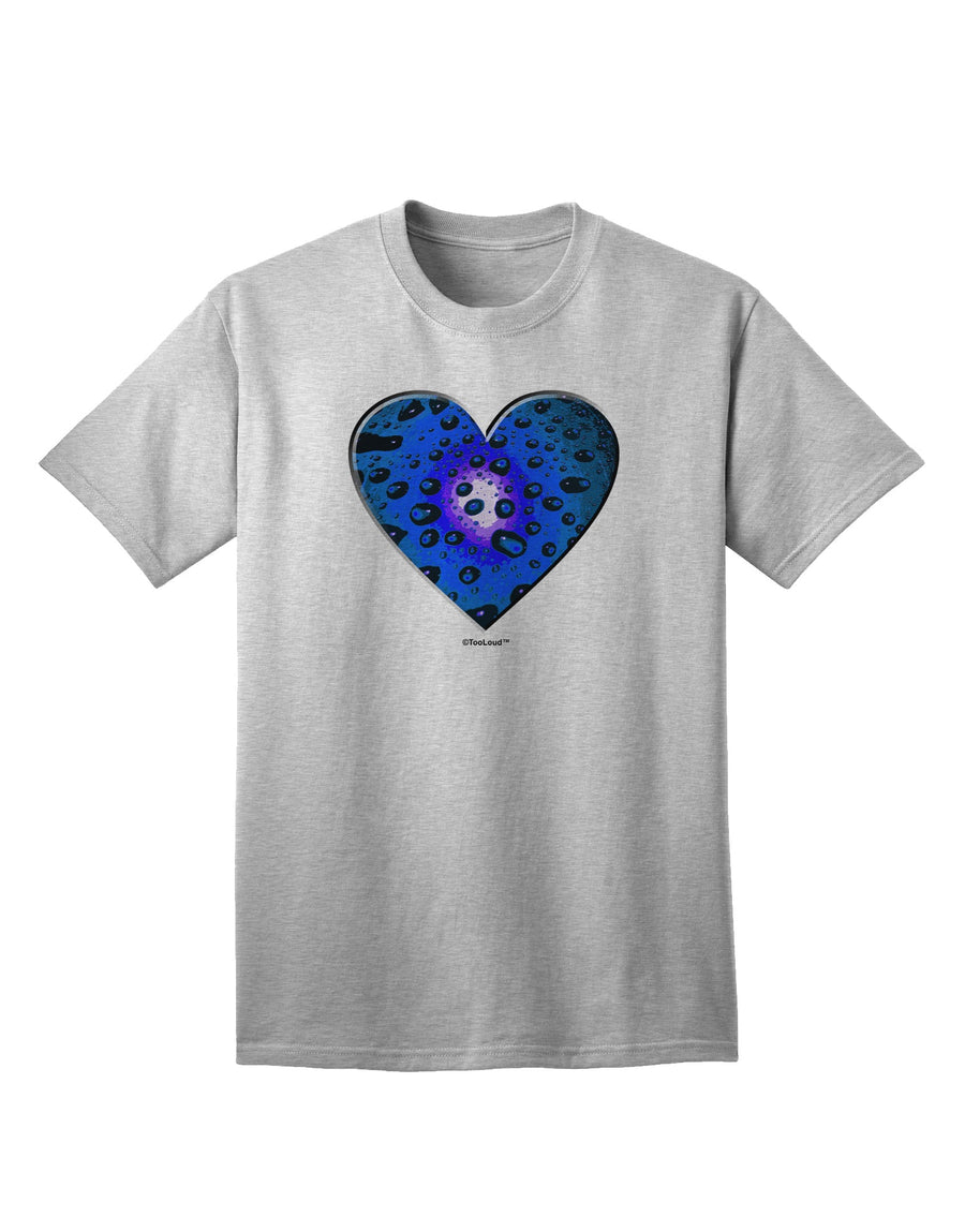 Stylish Water Droplet Heart Blue Adult T-Shirt Offered by TooLoud-Mens T-shirts-TooLoud-White-Small-Davson Sales