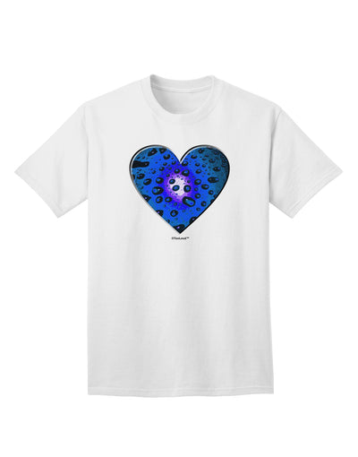 Stylish Water Droplet Heart Blue Adult T-Shirt Offered by TooLoud-Mens T-shirts-TooLoud-White-Small-Davson Sales