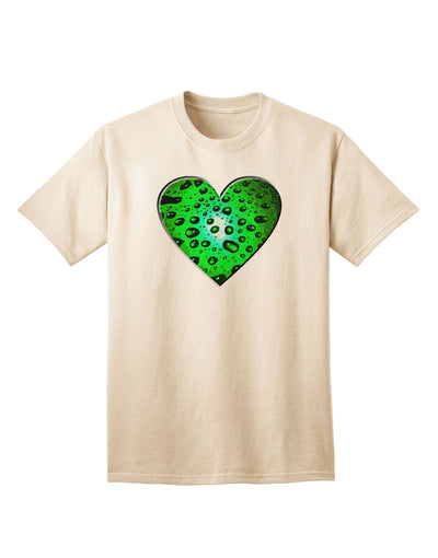 Stylish Water Droplet Heart Green Adult T-Shirt Offered by TooLoud-Mens T-shirts-TooLoud-Natural-Small-Davson Sales