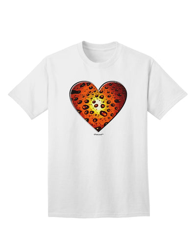 Stylish Water Droplet Heart Orange Adult T-Shirt Offered by TooLoud-Mens T-shirts-TooLoud-White-Small-Davson Sales