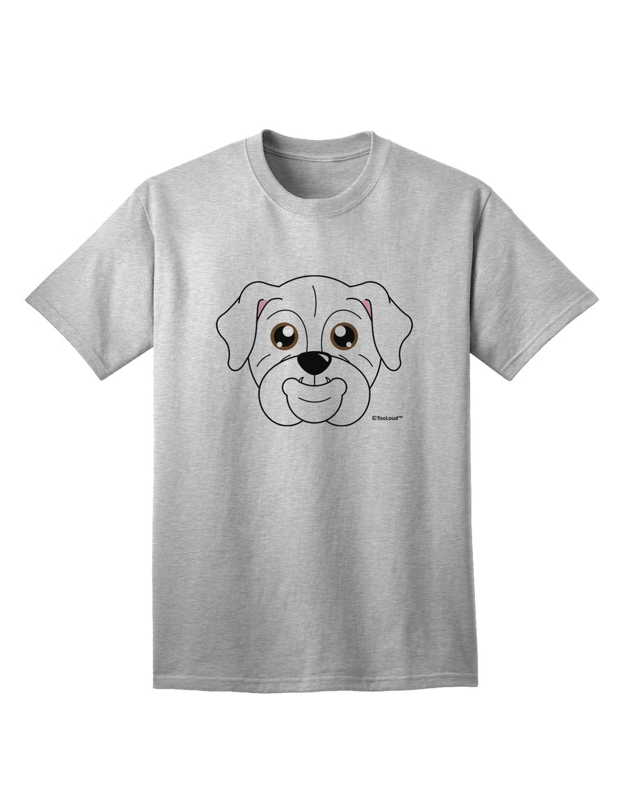 Stylish White Adult T-Shirt featuring an Adorable Bulldog Design by TooLoud-Mens T-shirts-TooLoud-White-Small-Davson Sales