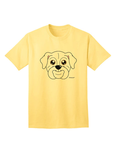 Stylish White Adult T-Shirt featuring an Adorable Bulldog Design by TooLoud-Mens T-shirts-TooLoud-Yellow-Small-Davson Sales