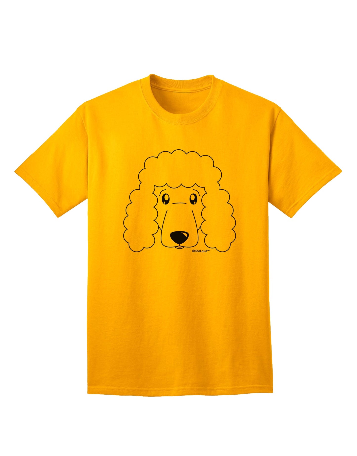 Stylish White Adult T-Shirt featuring an Adorable Poodle Dog by TooLoud-Mens T-shirts-TooLoud-Gold-Small-Davson Sales