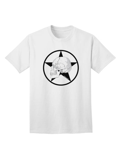 Stylish White Skull With Star Adult T-Shirt Offered by TooLoud-Mens T-shirts-TooLoud-White-Small-Davson Sales