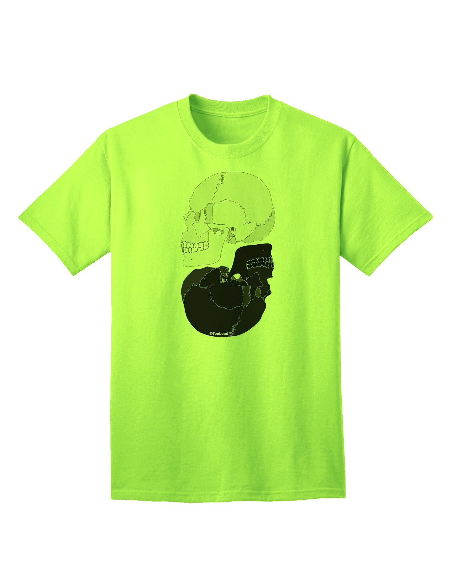 Stylish White and Black Inverted Skulls Adult T-Shirt by TooLoud-Mens T-shirts-TooLoud-Neon-Green-Small-Davson Sales