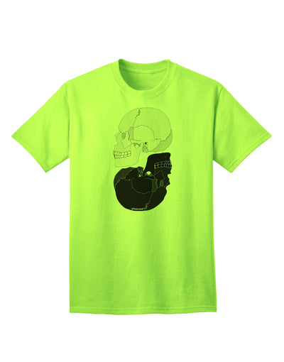 Stylish White and Black Inverted Skulls Adult T-Shirt by TooLoud-Mens T-shirts-TooLoud-Neon-Green-Small-Davson Sales