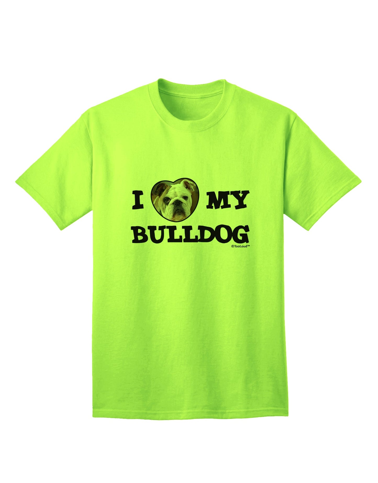 Stylish and Adorable Bulldog Adult T-Shirt by TooLoud-Mens T-shirts-TooLoud-Neon-Green-Small-Davson Sales