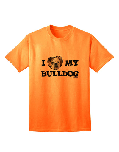 Stylish and Adorable Bulldog Adult T-Shirt by TooLoud-Mens T-shirts-TooLoud-Neon-Orange-Small-Davson Sales
