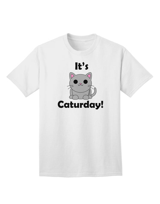 Stylish and Adorable Cat Design Adult T-Shirt by TooLoud for Caturday-Mens T-shirts-TooLoud-White-Small-Davson Sales