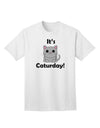 Stylish and Adorable Cat Design Adult T-Shirt by TooLoud for Caturday-Mens T-shirts-TooLoud-White-Small-Davson Sales