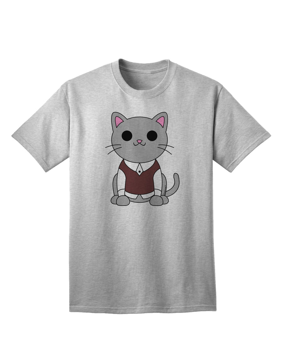 Stylish and Adorable Cat Design Sweater Vest Adult T-Shirt by TooLoud-Mens T-shirts-TooLoud-White-Small-Davson Sales