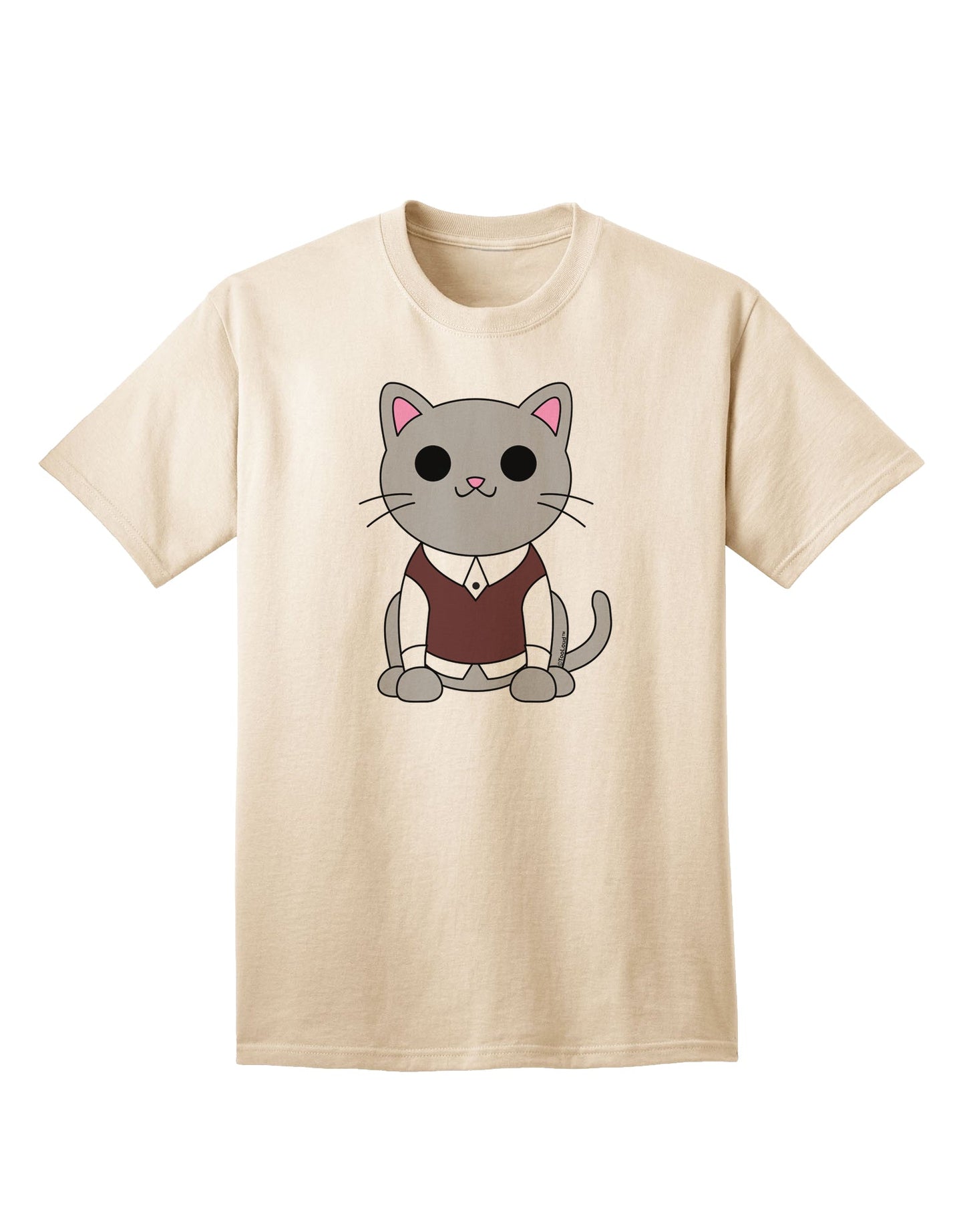 Stylish and Adorable Cat Design Sweater Vest Adult T-Shirt by TooLoud-Mens T-shirts-TooLoud-Natural-Small-Davson Sales