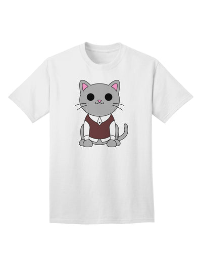 Stylish and Adorable Cat Design Sweater Vest Adult T-Shirt by TooLoud-Mens T-shirts-TooLoud-White-Small-Davson Sales