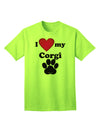 Stylish and Adorable Corgi Adult T-Shirt by TooLoud-Mens T-shirts-TooLoud-Neon-Green-Small-Davson Sales