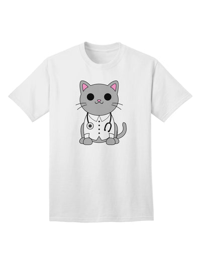 Stylish and Adorable: Dr Cat MD - Adult T-Shirt with Cute Cat Design, exclusively by TooLoud-Mens T-shirts-TooLoud-White-Small-Davson Sales