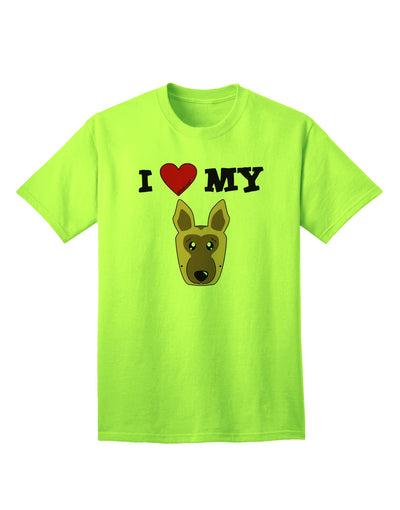 Stylish and Adorable German Shepherd Dog Adult T-Shirt by TooLoud-Mens T-shirts-TooLoud-Neon-Green-Small-Davson Sales